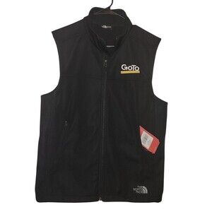 The North Face Ridgewall Vest Men M Black Full Zip Windwall Soft Shell New-logo